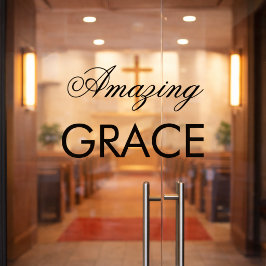 Vinilos Para Cristales Iglesia Amazing Grace Puede cambiar el texto Venta