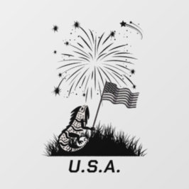 Vinilos Para Cristales Iguana patriótica 4 de julio