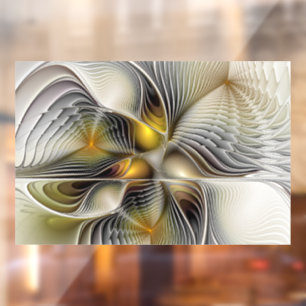 Vinilos Para Cristales Ilusión óptica Resumen 3D Fractal con profundidad