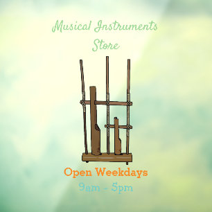 Vinilos Para Cristales Ilustracion de Angklung personalizado