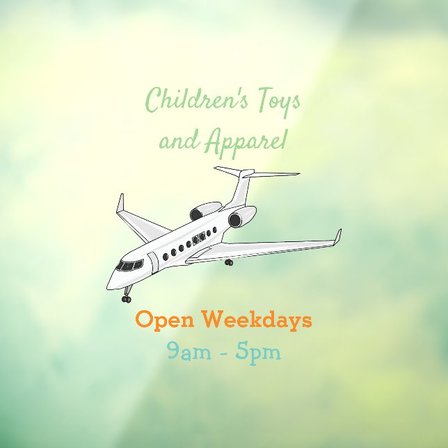 Vinilos Para Cristales Ilustración de dibujos animados de avión privado (Hoja 3)