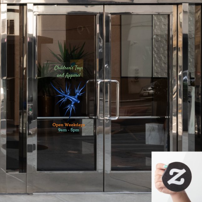 Vinilos Para Cristales Ilustracion de dragón azul (Puerta de oficina)