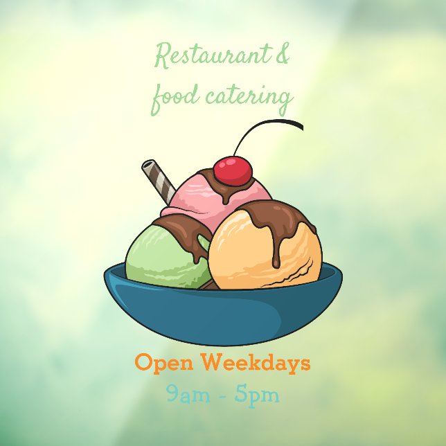 Vinilos Para Cristales Ilustracion de helado personalizado (Hoja 3)