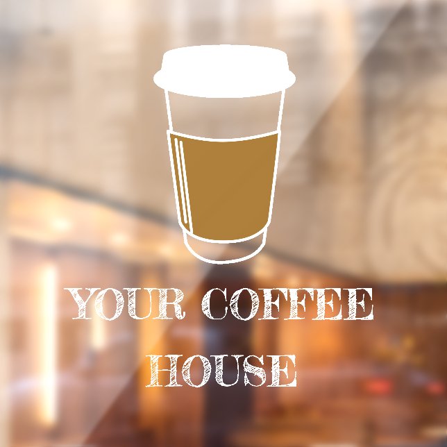 Vinilos Para Cristales Ilustracion de la Copa de Café Café Café Café Café (Hoja 2)