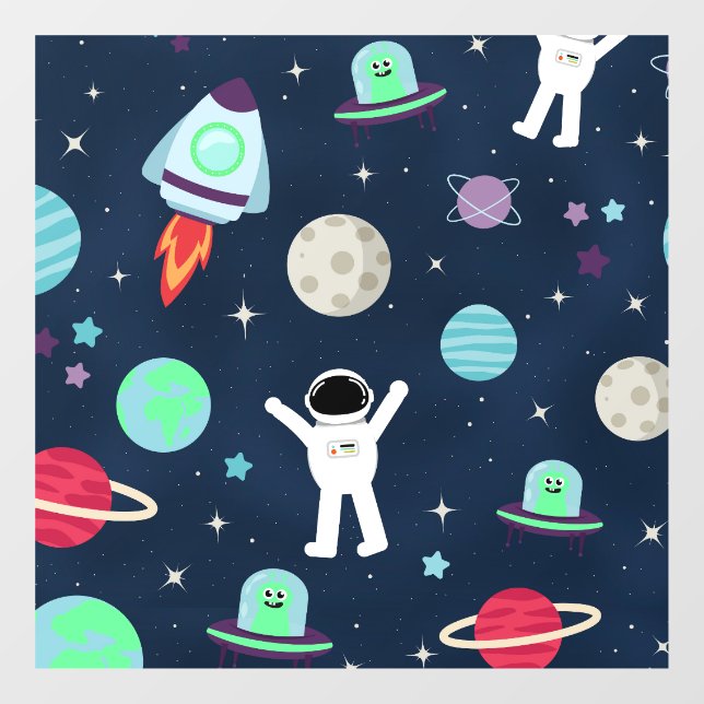 Vinilos Para Cristales Ilustración de patrón espacial (Hoja)