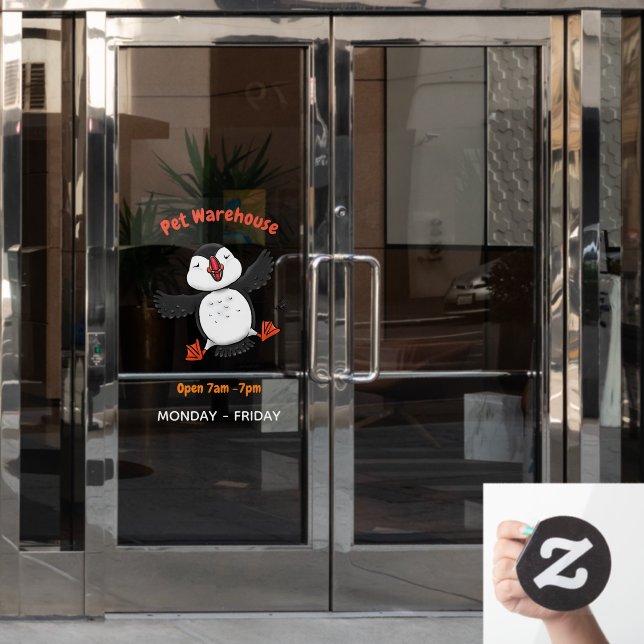 Vinilos Para Cristales Ilustracion de personalizado azul del ataúd flotan (Puerta de oficina)