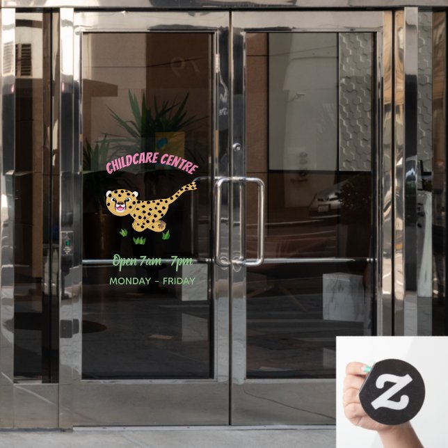 Vinilos Para Cristales Ilustracion de personalizado con queso lindo (Puerta de oficina)