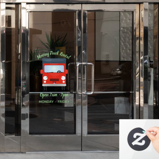 Vinilos Para Cristales Ilustracion de personalizado de camión de kawaii r (Puerta de oficina)