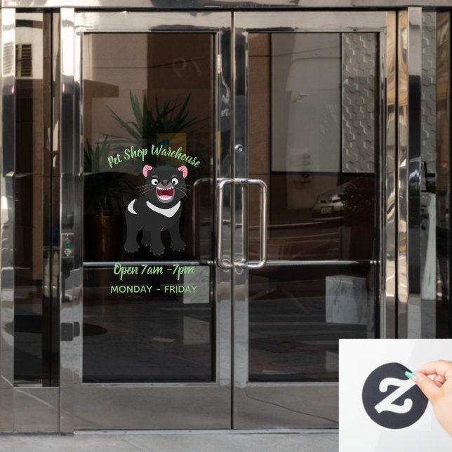 Vinilos Para Cristales Ilustracion de personalizado de demonio de Tasmani (Puerta de oficina)