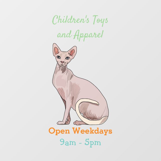 Vinilos Para Cristales Ilustracion de personalizado de gatos Sfinx (Hoja)