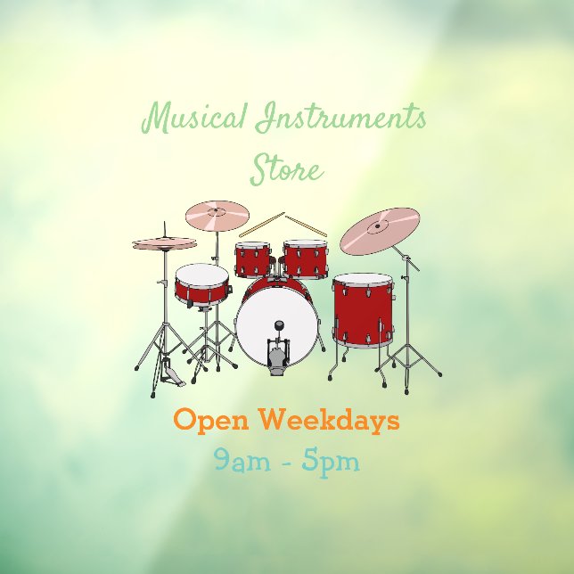 Vinilos Para Cristales Ilustracion de personalizado de kit de tambor (Hoja 3)