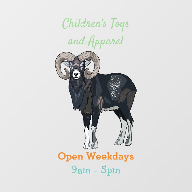 Vinilos Para Cristales Ilustracion de personalizado de ovino Mouflon (Hoja)