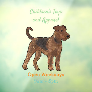 Vinilos Para Cristales Ilustracion de personalizado de perro Airedale ter