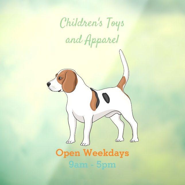 Vinilos Para Cristales Ilustracion de personalizado de perro Beagle (Hoja 3)