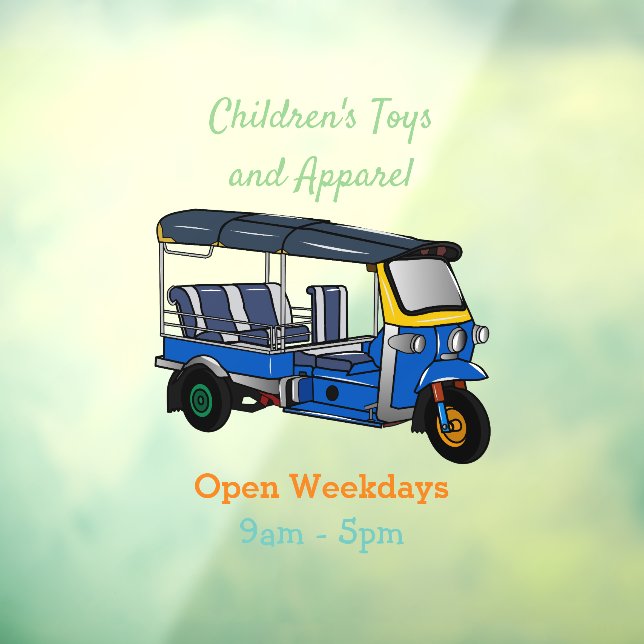 Vinilos Para Cristales Ilustracion de personalizado tuk tuk (Hoja 3)