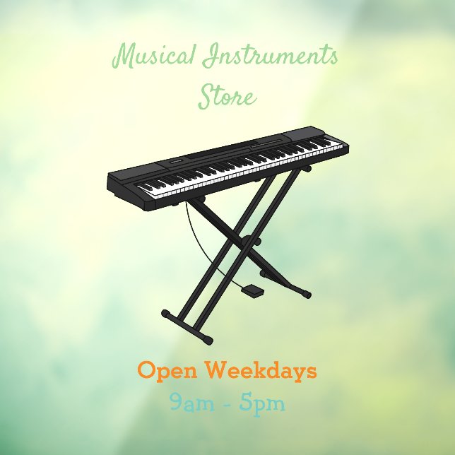 Vinilos Para Cristales Ilustracion de piano personalizado de teclado (Hoja 3)