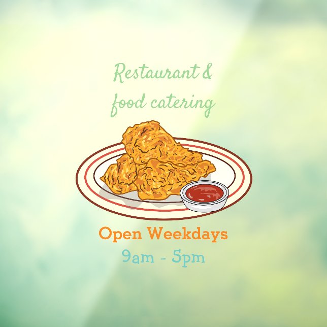 Vinilos Para Cristales Ilustracion de pollo frito personalizado (Hoja 3)