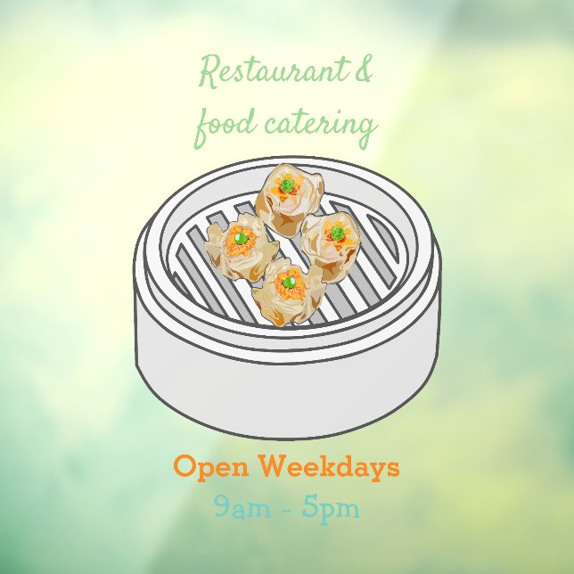 Vinilos Para Cristales Ilustracion de Shumai dim sum personalizado (Hoja 3)