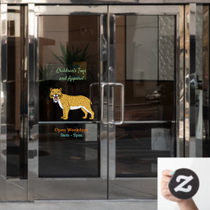 Vinilos Para Cristales Ilustracion de tigre con dientes de saber