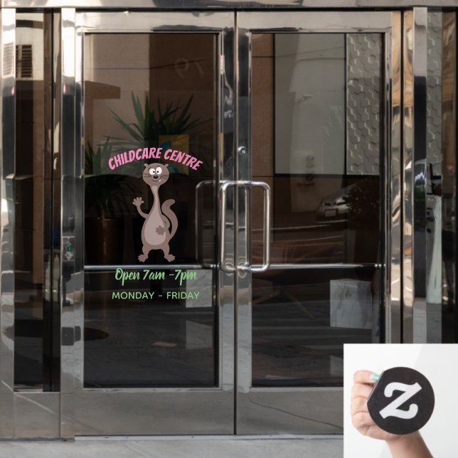 Vinilos Para Cristales Ilustracion personalizado de comadreja divertida (Puerta de oficina)