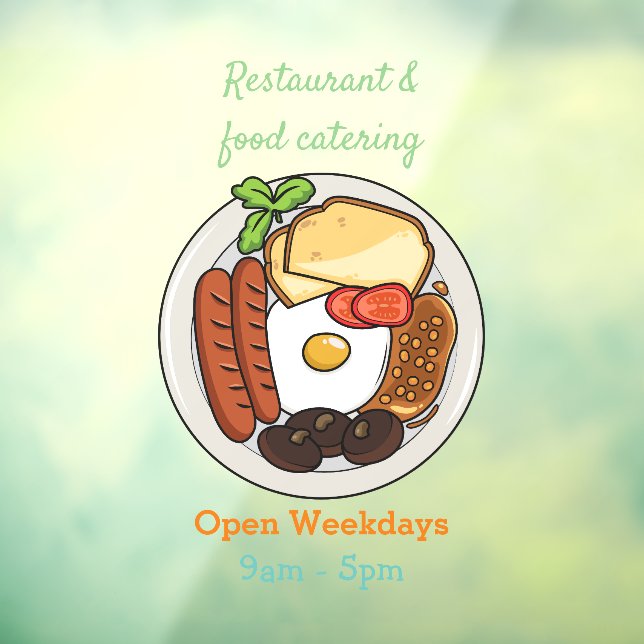 Vinilos Para Cristales Ilustracion personalizado de desayuno inglés (Hoja 3)