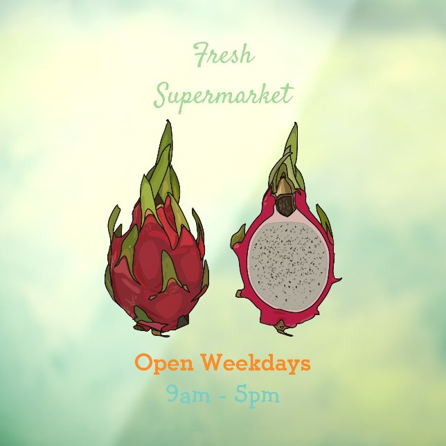 Vinilos Para Cristales Ilustracion personalizado de fruta dragón (Hoja 3)