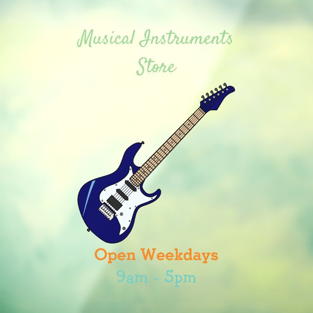 Vinilos Para Cristales Ilustracion personalizado de guitarra eléctrica (Hoja 3)