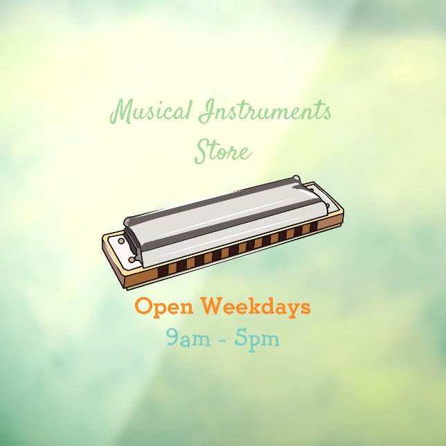 Vinilos Para Cristales Ilustracion personalizado de Harmonica (Hoja 3)