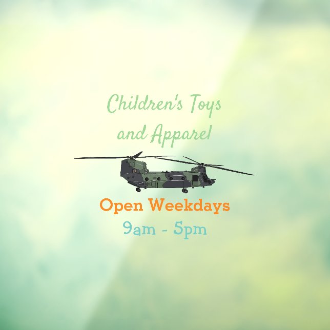 Vinilos Para Cristales Ilustracion personalizado de helicóptero del ejérc (Hoja 3)