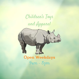 Vinilos Para Cristales Ilustracion personalizado de Javan rhinoceros