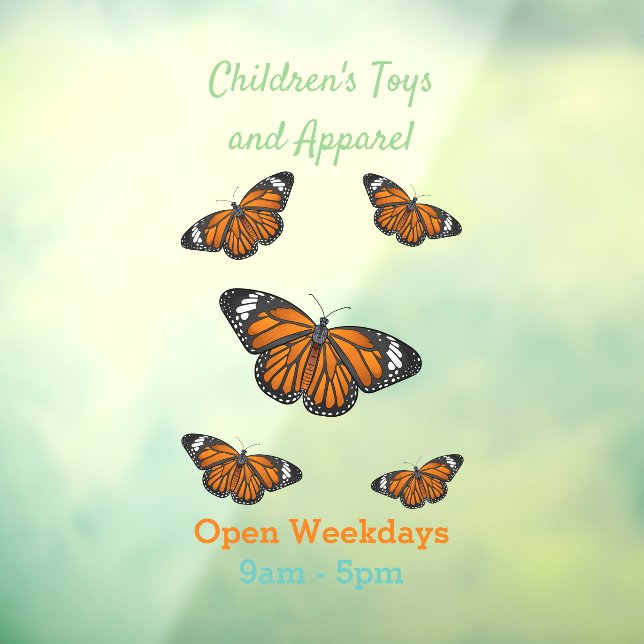 Vinilos Para Cristales Ilustracion personalizado de mariposa monarca (Hoja 3)