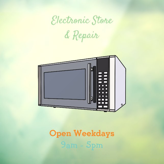 Vinilos Para Cristales Ilustracion personalizado de microondas (Hoja 3)