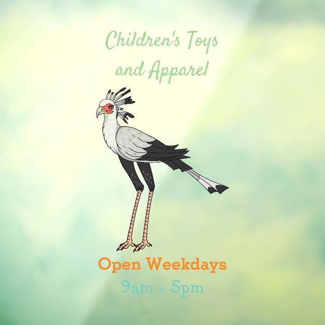 Vinilos Para Cristales Ilustracion personalizado de pájaro de Secretario (Hoja 3)