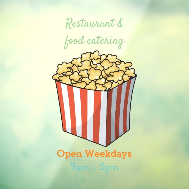 Vinilos Para Cristales Ilustracion personalizado de palomitas (Hoja 3)