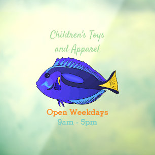 Vinilos Para Cristales Ilustracion personalizado de pescado tang azul