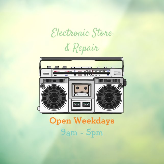 Vinilos Para Cristales Ilustracion personalizado de radio (Hoja 3)