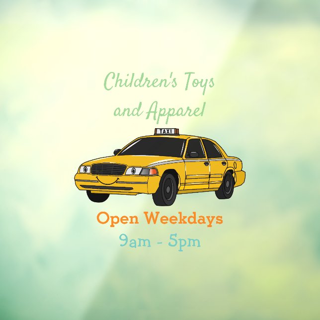 Vinilos Para Cristales Ilustracion personalizado de taxi (Hoja 3)