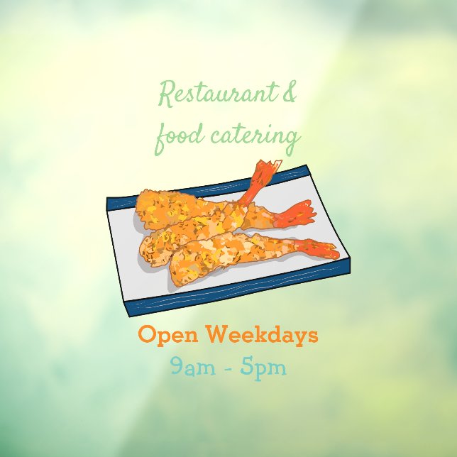 Vinilos Para Cristales Ilustracion personalizado de tempura gambas (Hoja 3)