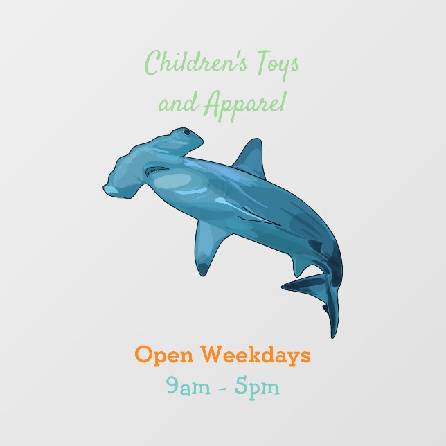 Vinilos Para Cristales Ilustracion personalizado de tiburón martillo (Hoja)