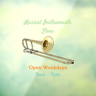 Vinilos Para Cristales Ilustracion personalizado de Trombone