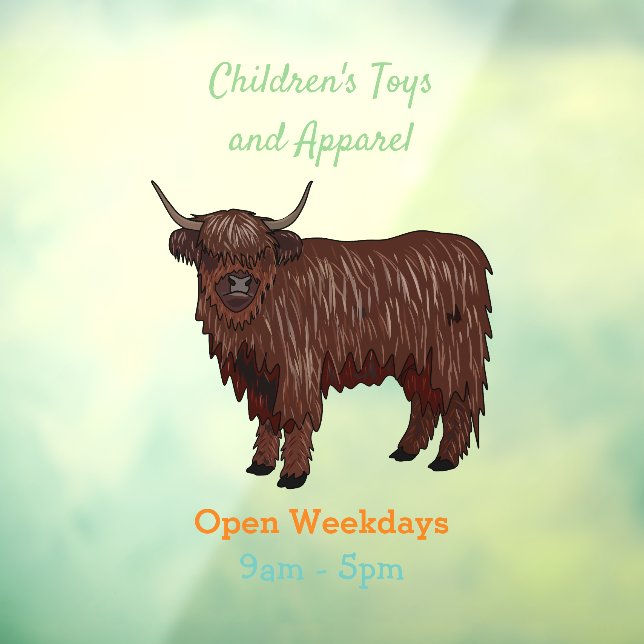 Vinilos Para Cristales Ilustracion personalizado de vaca de Highland (Hoja 3)