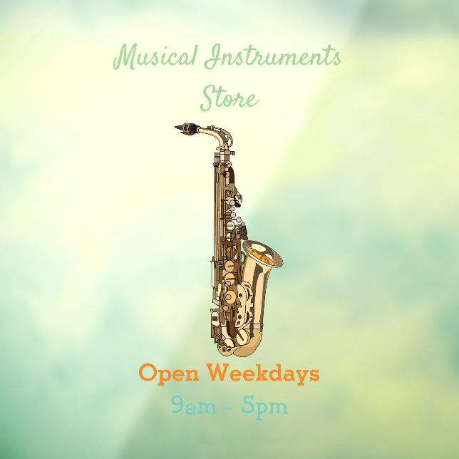 Vinilos Para Cristales Ilustracion personalizado saxofón (Hoja 3)