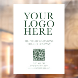 Vinilos Para Cristales Imagen de código QR verde y blanco de tu logotipo
