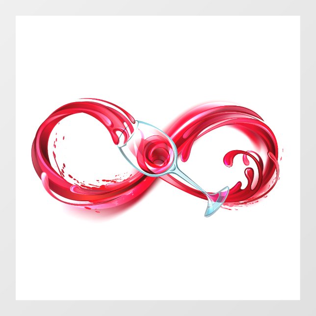 Vinilos Para Cristales Infinito con vino Rojo (Hoja)