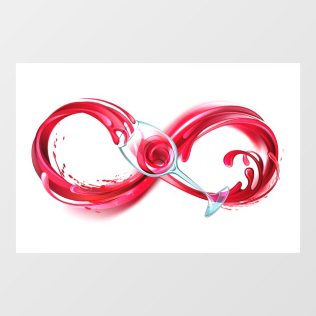 Vinilos Para Cristales Infinito con vino Rojo (Hoja)