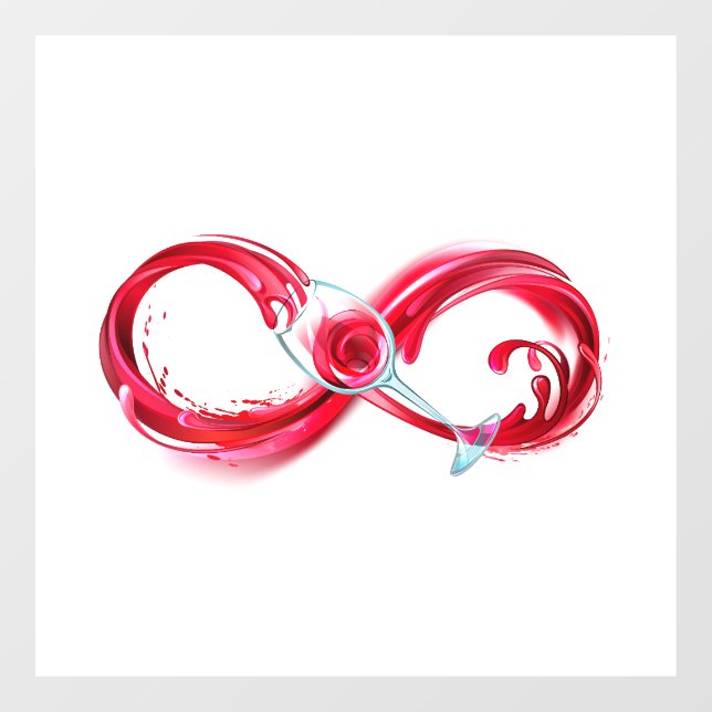 Vinilos Para Cristales Infinito con vino Rojo (Hoja)