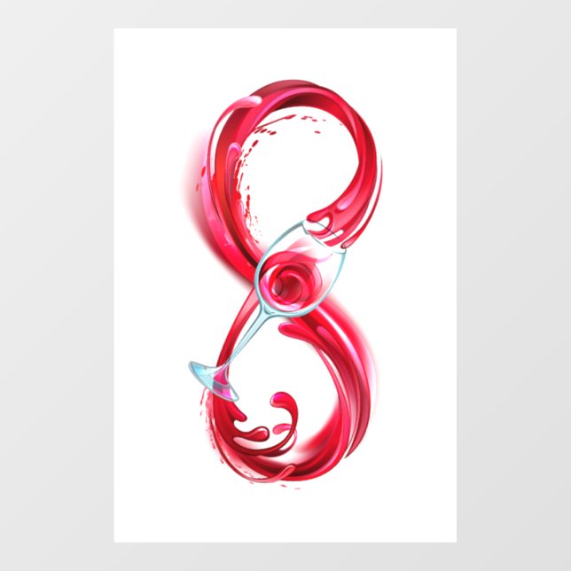 Vinilos Para Cristales Infinity with Red Wine (Hoja)