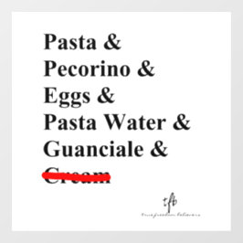 Vinilos Para Cristales Ingredientes de pasta carbonara