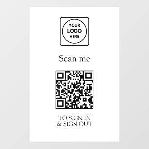 Vinilos Para Cristales Inicio de sesión QR blanco personalizado Visitan