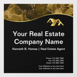 Vinilos Para Cristales Inmobiliaria. Estructura. Oro negro